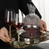 Bar Tools 360 Rotating Wine Decanter Tumbler Design Dispenser Crystal Glass Aerator Mirror Jug Gift Decor Art Glassware 1500ML 230612