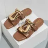 Slippers Fashion Women Slippers Metal Buckle Retro Flat Bottomed Female Sandals Summer 2022 Classic Comfort Beach Outdoor Ladies Shoes J230613