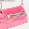 Borse da sera Mini fiocco di strass Borse moda per 2022 Donne Chic Boutique Raso di cristallo lucido Piccola borsa da sera con pochette Festa di nozze