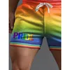 Heren Shorts BabYoung Heren Rainbow Pride Rainbow Gestreepte Casual Shorts Katoen Sport Shorts Mode Mannen Capri Stellen Plus Maat S~4XL 230613