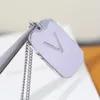 Pendant Necklaces Classic Dog Tag Pendant Brand Designer Stainless Steel Necklace Letter Carved Jewelry Lover Gift NO Box