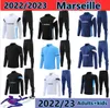 22 2023 Marseilles adult and kids Soccer trascksuit GUENDOUZI KAMARA Men Football Training Suit Olympique de Marseilles Survetement