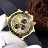 Top Watch 41mm Orologio da uomo automatico Acciaio inossidabile Multi-quadrante Impermeabile Luminoso Classico Cinturino in caucciù generoso Orologi regolabili