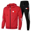 Hommes Femmes Survêtements Noir Ensembles Printemps Automne Sweat À Capuche Pantalon 2 Pièce Ensemble Sweat À Capuche Hommes Marque Tommy Sweat Sport Joggers Sweatpant Veste Homme