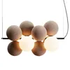 Candeeiros pendentes Lustre Criativo Villa Apartamento Candeeiro Nordic Flannelette Ball Designer Light Luxury Bar