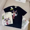 T-shirts masculinas designer 2023 coelho ano exclusivo novos fones de ouvido impressão de letras 260g puro algodão manga curta camiseta UEBG