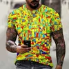 Modestil Summer T-shirt Men's Short Sleeved Top Personalized Hip-Hop målning 3D Digital Printing 2023 {Kategori}