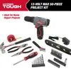 Hyper Tough 12V Max 50-Piece Project Kit con 3 trapani avvitatori da 8 pollici a batteria agli ioni di litio e 1 batteria da 5 Ah, 99312