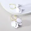 Dangle Oorbellen Multi Kleuren Fuchsia Bloemblaadjes Bloem Voor Vrouwen Trend Luxe Design Bruiloft Sieraden Cadeau