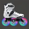 Inline Roller Skates Premium Adults Roller Skates Shoes with R5 3X110mm Tire Student Boys Girls Street Road Inline Skating Patines White Black 110mm 230612