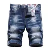 Pantaloncini da uomo 2023 Estate Jeans corti strappati da uomo Marchio di abbigliamento Bermuda Cotton Streetwear Denim Taglia maschile 29-42