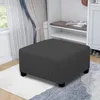 Chair Covers 3 Sizes Square Jacquard Durable Customized Stretch Footrest Ottoman Cover Folding Storage Stool Furniture Protector Slipcover 230613