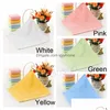 Towel 25X25Cm Square Wipe Faces Solid Color Children Bamboo Fiber Wi Hands Towels With Hook Absorbent Face Wash Rag Bh6491 Drop Deli Dh5Ix