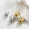 Baumelnde Ohrringe, klobiger Tropfen für Frauen, dicker vergoldeter Edelstahl, Wassertropfen-Ohrring, minimalistischer Korea-Schmuck, hypoallergenes Geschenk