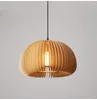Pendellampor bambu lampa hand stickad kinesisk stil vävning hängande 18 cm pumpa lampor restaurang hem dekor belysning fixturer