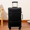 Resväskor UreCity Vintage Suitcase Set With Wheels Retro Bagage Set for Women 2 Piece Cute Designer Trunk Business Travel