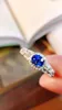 Cluster Ringen 7087 Massief 18K Goud Natuur 0.63ct Blauwe Saffier Edelstenen Diamanten Voor Vrouwen Fijne Sieraden Presenteert