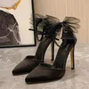 Liyke Sexy Puntschoen Rode Netto Garen Strik Hoge Hakken Party Bruiloft Schoenen Vrouwen Pompen Zomer Stiletto Sandalen Maat 42