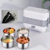 1PC US Plug Electric Lunch Box, Izolowane można podłączyć do elektrycznego ogrzewania samodzielne gotowanie gotowania ryżu dla pracownika biurowego, przenośny mini szybkowarowy gotowanie do gotowania ryżu