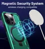 Stark magnetisk kickstand telefonfodral för iPhone 14 Pro Max Nyaste PC TPU Hybrid Hidden Stand Cover Support Wireless laddning med osynlig ringfäste