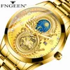 Other Watches FNGEEN Men Watch Quartz Watches Luminous hands Water Resistant Moon Sport Calendar Dragon Luxury Business mens Wristwatches 230613