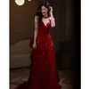 Mais novos vestidos de noite de sereia de luxo miçangas com lantejoulas longas frisadas sexy vestidos de baile elegante vestido formal pparty vestidos de trem de varredura vestido de bling Robe de mariee 2023