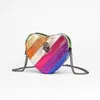 Women's Bag Color Contrast Rainbow Stitching Chain Crossbody Owl Bird Head Shoulder Kurt bags 0613-111