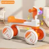 Baby Balance Bike per 1 anno di età 4 ruote Walker per bambini senza pedali Scooter con musica leggera biciclette per 12-36 mesi ragazzi ragazze