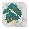 Servilleta de mesa Ginkgo Biloba textura de mármol decoración de tela reutilizable para platos de cocina Mat decoración para fiesta de boda