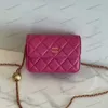 Klassische goldene Kugel-Mini-Kette, kleine Tasche, luxuriöse Designer-Schultertaschen 33813, verstellbare, stilvolle Damen-Schulter-Straddle-Geldbörse. Hochwertig