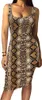 Women's Fashion Bodycon Tank Dress Sleeveless Basic Midi Club Dresses Leopard Print Dress for Women