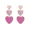 Perdu dame mignon violet rose coeur pendentif boucles d'oreilles pour les femmes nouveau mariage à la mode déclaration bijoux R230613