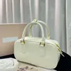 Vrouwen Kussen Tas Handtassen Portemonnee Crossbody Tassen Afneembare Riem Bodem Spijker Rits Sluiting Gouden Hardware Echt Leer Effen Schoudertassen