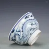 Миски юаня сине -белые фарфоровые дракон