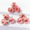 Fleurs séchées artificielles, 10 pièces, pour décoration de mariage, décor de salle de maison, couronne artisanale de noël, boîte à bonbons, fausse Rose en soie