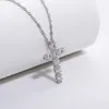 Pendentif Colliers AnuJewel 4 MM 2.1 Couleur Diamant Croix Collier 925 En Argent Sterling Fine Bijoux Cadeaux En Gros 230613