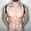 Cintos Fullyoung Sexy Leather Harness Men Bondage Belt Gay Adult Toys Rave Ajustável Peito Crop Top Suspensório Masculino Jarreteira Exótico