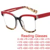 Óculos de Sol Meia Armação Óculos de Leitura Quadrados Moda Feminina Óculos de Grau Sexy Retrô Vermelho Leopardo Claro Anti Azul Claro 1S328K