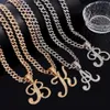 Pendanthalsband Hip Hop Iced Out A Z Cursive Letter Cuban Necklace For Women Bling Initial Zircon Tennis Chain Fashion Jewelry 230613