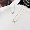 Дизайнерские подвесные ожерелья Золотая Алмаз X-буквальная цепь Crysatal Женские свадебные ювелирные изделия подарки