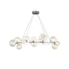 Chandeliers Modern Living Room Round Painted Metal Led Chandelier Clear Glass Globes Pendant Lighting Chip Light Lamparas