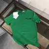 Знаменитые французские мужские футболки с зеленым свободным летним летним капюшоном вымытый хлопковой повседневная рука