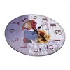 Horloges murales tournesol non tic-tac silencieux rond Style européen horloge décorative Vintage grande maison rustique à piles suspendu