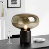 Lampes de table Lampe en verre minimaliste post-moderne Led E27 Base en marbre Designer Lampes de bureau modernes Décor à la maison Chambre Chevet Salon