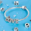 Loose Gemstones 925 Sterling Silver Letter Alfabet Charm Initialer Letters BEAD For Original Armband DIY NAME DESIGN SMEEDDE