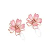 Nieuwe Collectie Roze Kers Zoete Bloem Oorknopjes Voor Vrouwen Mode Metalen Sieraden Party Geschenken R230613