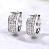 Creolen CAOSHI Stilvoll für Damen/Herren, glänzende Zirkonia-Accessoires, täglich tragbar, trendig, modern, weiblich, silberfarbener Schmuck