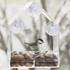 Feeding Acrylic Anti Squirrel Bird Feeder Transparent Window Suction Cup Detachable Hanging Sliding Tray Clear For Pigeon Parrot Outdoor