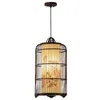 Pendant Lamps Chinese Style Bird Cage Lamp Chandelier Pot Restaurant Ding Room Staircase Bamboo Artwork Vintage Lighting