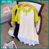 Plus Size Dresses 2023 Ladies Summer T-shirt Dress For Women Large Short Sleeve Loose Print Midi 4XL 5XL 6XL 7XL 8XL 9XL